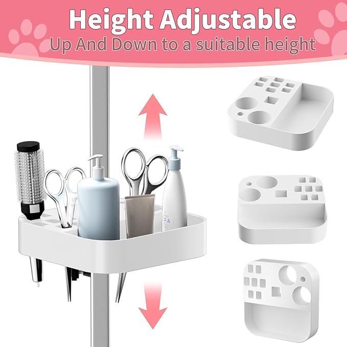 47'' Dog Grooming Table for Large Dogs, Foldable Grooming Table for Dogs at Home with Adjustable Arm & Clamp, Non-Slip Waterproof Top, Mesh Tray & Tool Holder, Stainless Steel Legs, 330LBS Capacity
