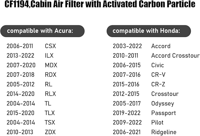 Cabin Air Filter, Snap-in/Push-in, Rectangular, Fits Chevrolet