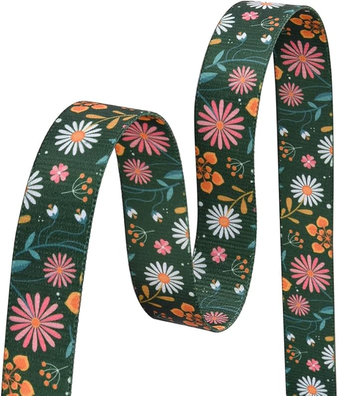 Dog Collar and Leash Set with Bohemia Floral Tribal Geometric Patterns - Soft Ethnic Style Collar Adjustable for Small Medium Large Dogs(Dark Green Flower Set,S)