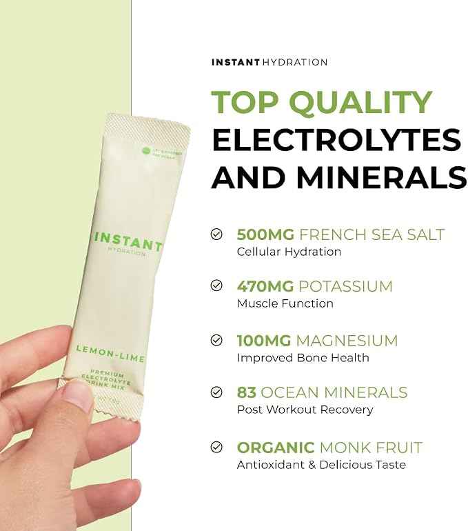Instant Hydration Electrolytes Powder Packets