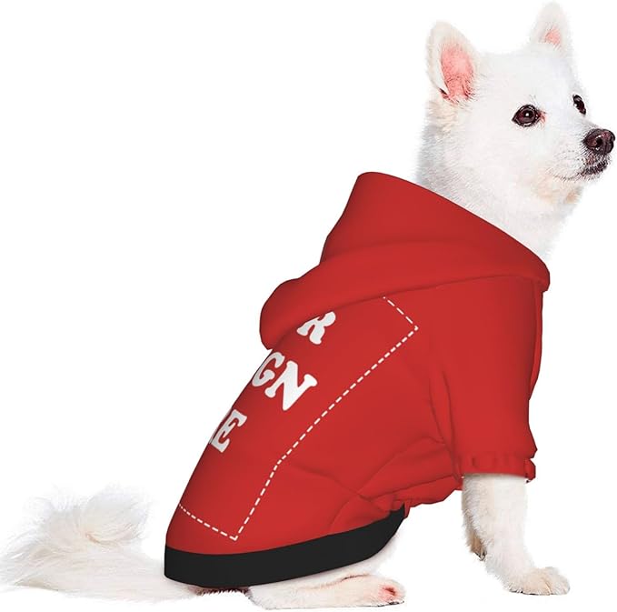 Dog Costume, Custom Dog Hoodie, Dog Name Costume Holiday Pet Pajamas Outfit, Personalized Pet Coat Costumes for Small Medium Large Dogs and Cats for Winter, Red, L