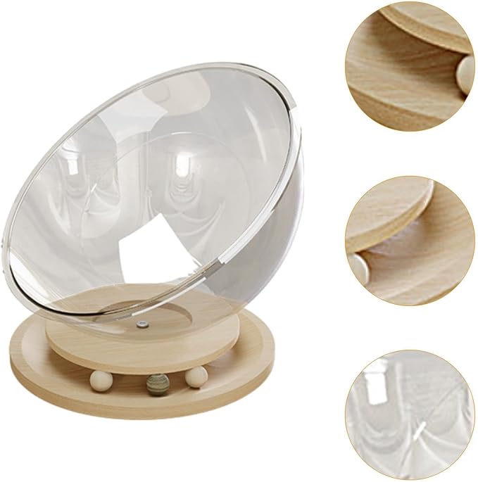 Space Capsule Cat Bed, Pet Furniture, Easy Cleaning, Universal Small Pets Activity Centre Bed Toy, Sleeping Nest for Cats, Solid Wood XL