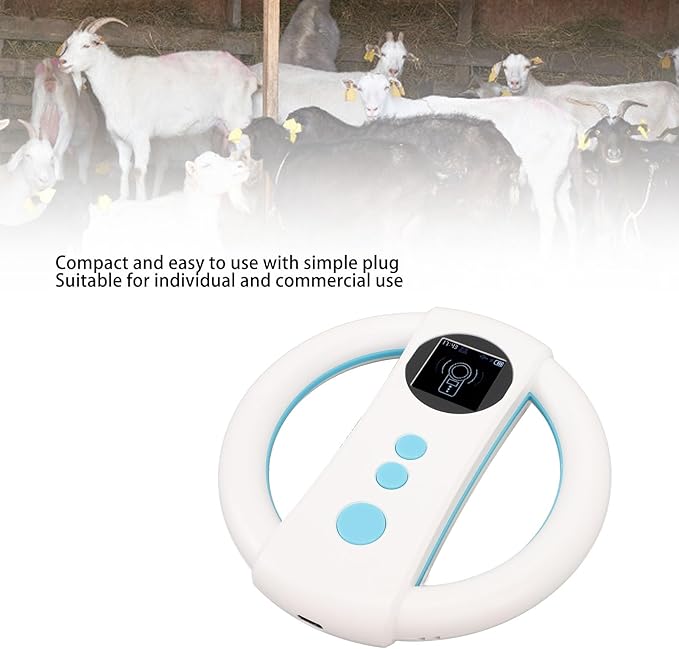 Portable Pet Chip Scanner with Dual Frequency RFID Support, Stores 500 Animal IDs, Rechargeable 650mAh Battery, Animal Tag Reader for Dogs and Cats for Shelters