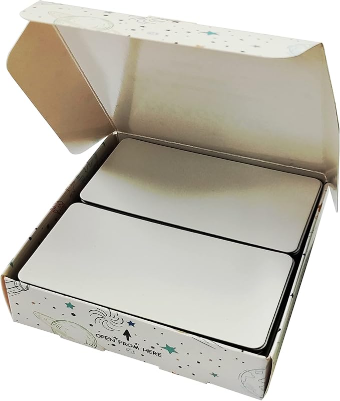 Dry Erase Magnets, Blank Magnetic Dry Erase Labels, 48-Pack, Erasable Magnets for Whiteboard, Multipurpose White Magnetic Labels to Write On for Classroom, Home, Education, Office, 4" x 2"