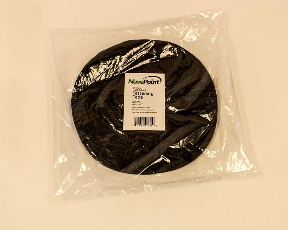 NavePoint 1/2 Inch Roll Hook and Loop Reusable Cable Ties Wraps Straps - 25M 82ft 3-pack