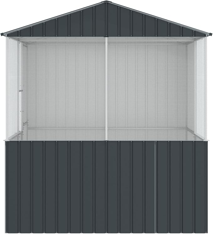 Walk-in Bird Aviary Cage, Suitable for Various Small Animals, Anthracite Galvanized Steel, 82.3"x84.6"x91.7",-357