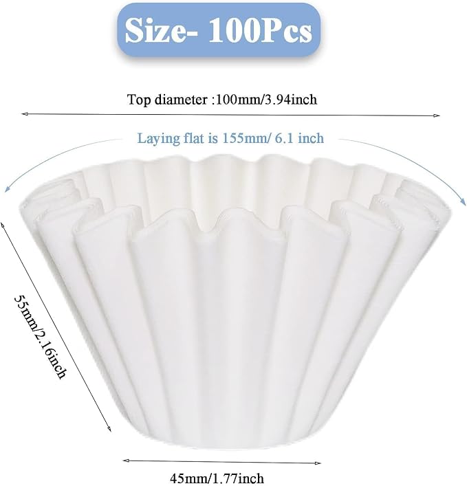 1-2 Cup White Coffee Filters, Small Coffee Maker, Single Serve Coffee Pot