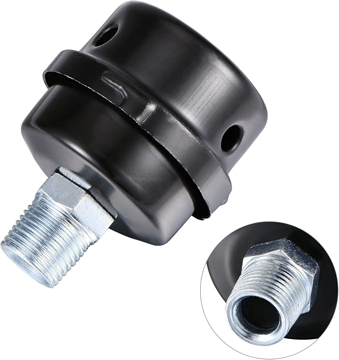 Pack of 2 1/2" Thread Male Thread Diameter 20mm Air Compressor Silencer Filter