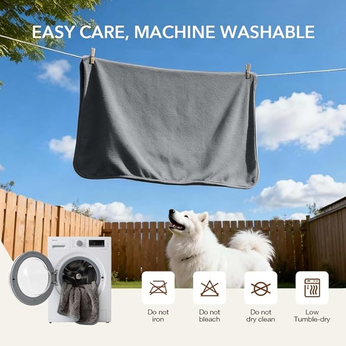 Lekereise Reversible Waterproof Dog Blanket, Super Soft Scratch-Resistant Pet Blanket, Washable Leak-Proof Cover for Sofa Bed Car Seat, for Cats to Large Dogs (Gray, 25" x 35")