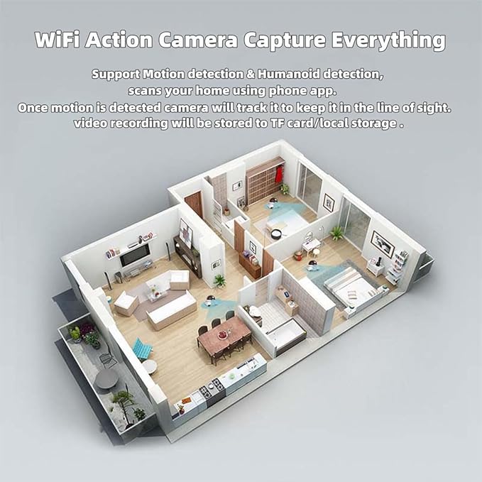 Pet Cameras Indoor with Phone App, 1080p Dual Lens, P 360°/T 90° Rotation Monitoring, 2-Way Talk, Night Vision, Motion Detection, Video Recording (4G, Camera only)