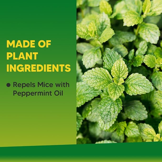Rodent Repellent, Mice Repellent, Peppermint Rat Repellent, Keep Rodents Out of House/Cars/Rvs/Garages, Natural Mouse Repellents, Indoor & Outdoor 3 Months Protection, 12P