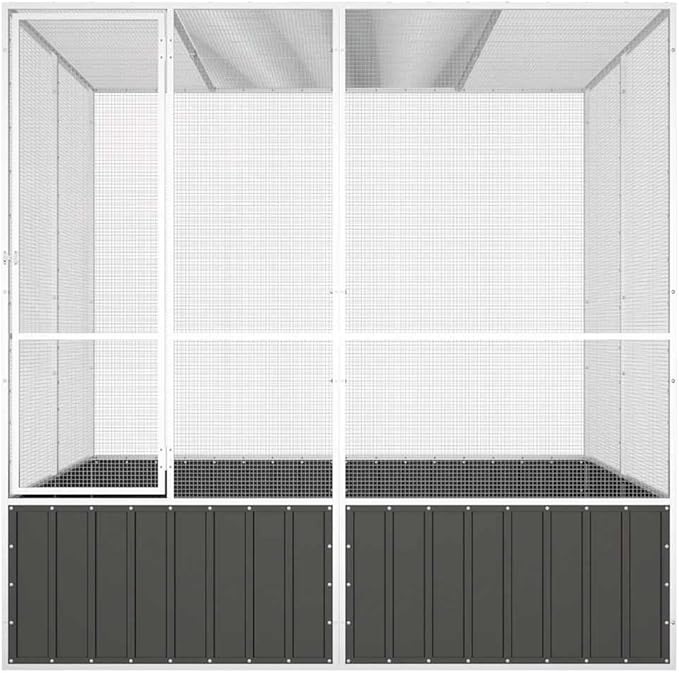 Metal Steel Large Bird Cage for Budgies, Pigeons, Galvanized Steel Birdcage Aviary House, 84.1"x85.6"x83.3", Anthracite,-670