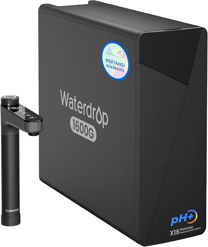 Waterdrop X16-Alkaline Tankless Reverse Osmosis System, NSF/ANSI 42&58&372