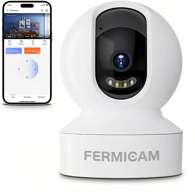 Wireless Indoor Security Camera,1080 HD Pet Camera,360° Home Cameras,Motion Detection, 2-Way Audio, Night Vision, Cloud & SD Card Storage、WiFi-2.4G
