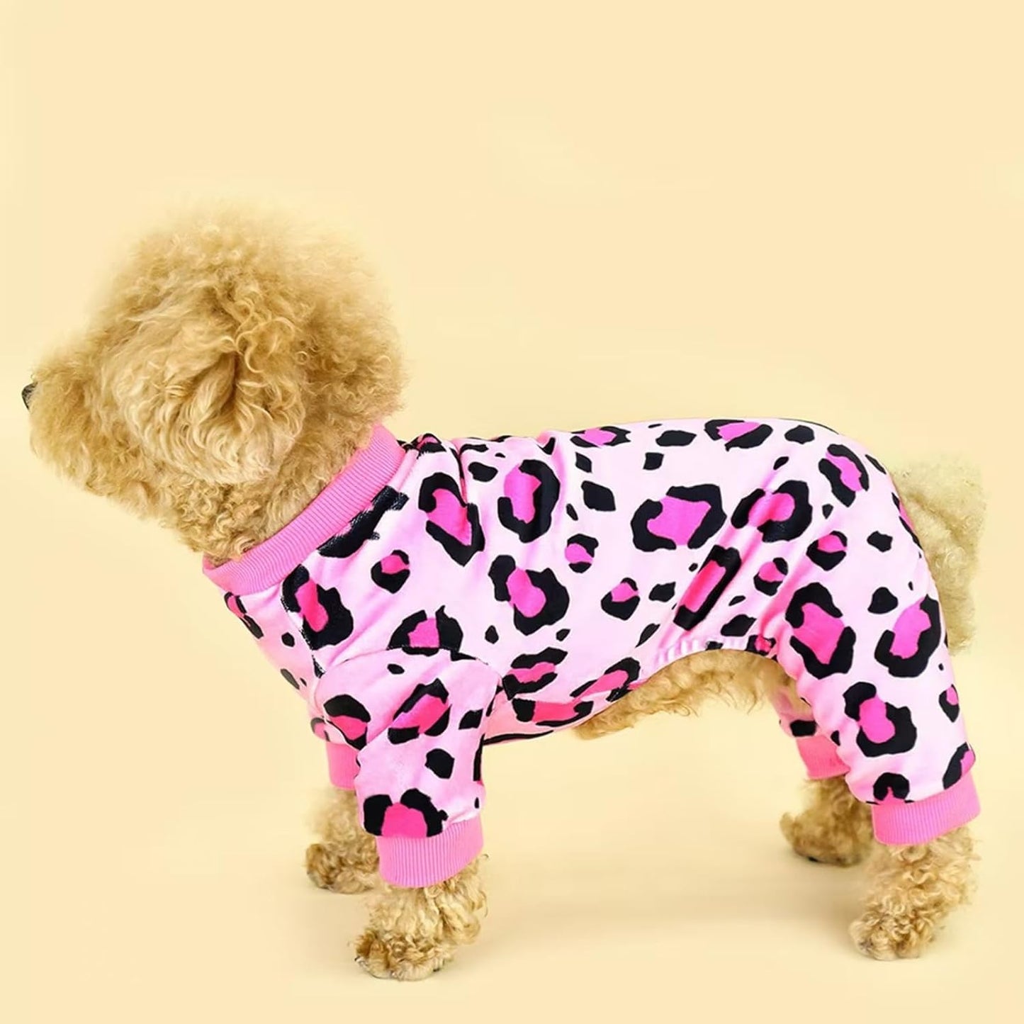 Vet-Approved Dog Onesie Pajamas for Medium Dog Clothes - Lightweight Soft Stretchy Puppy Costume - Certified Hypoallergenic Comfort Anxiety-Reducing (Pink, Large)