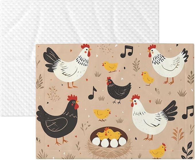 Chicken Print Soft Plush Pet Blanket, Washable Dog Blanket, Cat Fleece Throw, Puppy Bed Crate Mat & Sofa Couch Protector - Medium