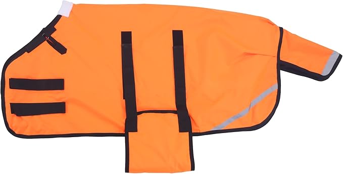 Foal/Mini Horse Size 30"-48" Waterproof & Breathable 300 Denier Winter Turnout Blanket with 150g Polyfill Orange Medium