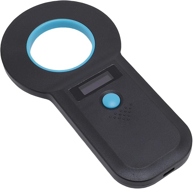 Asixxsix Pet Microchip Scanner, Portable USB Type C Double Frequency Microchip Reader, Universal Scanner with Builtin 800mAh Battery for FDX B EMID ISO11784 85 (Black)