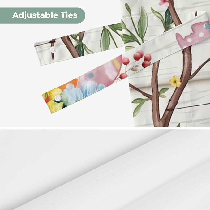 Easter Tie Up Valance Curtains for Windows, Kitchen Curtains Window Shades