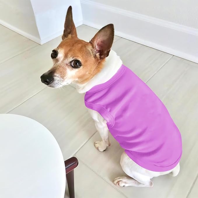 Customized Dog Shirt Custom Pet Clothes T Shirts for Small to Large Dogs Design Image Logo Text Outfits for Puppy Cat Personalized Breathable Sleeveless Pullover Light-Purple, S