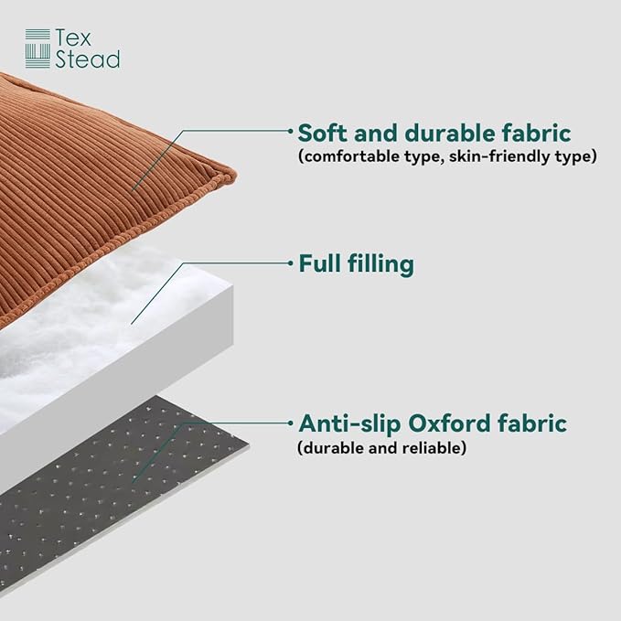 Corduroy Large Dog Bed for Big Dogs, Soft Washable Pet Bed with Removable Cover, Orthopedic Foam Support, Non-Slip Bottom for Large Breed Dogs 39"x28"
