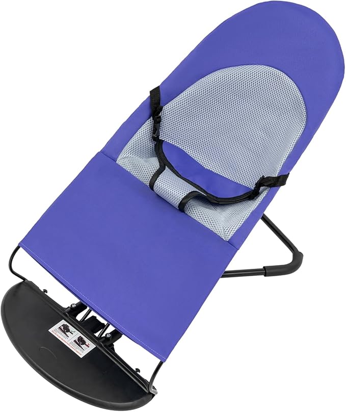 Pet Rocking Chair, Portable Foldable Pet Rocker Bed with 3-Level Height Adjustment, Pet Hammock for Small Dogs & Cats up to 33lbs, Breathable Mesh Hanging Bed with Safety Buckle (Purple)
