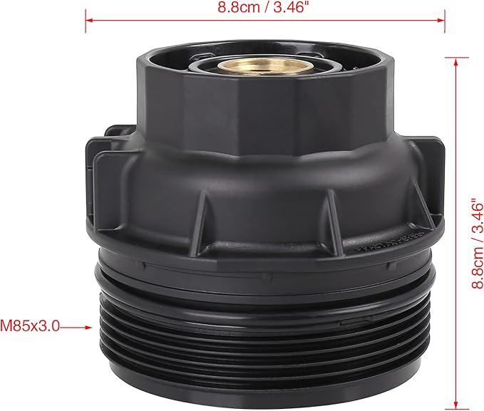 X AUTOHAUX Black Car Oil Engine Filter Housing Cap Cover Assembly 15620-36020
