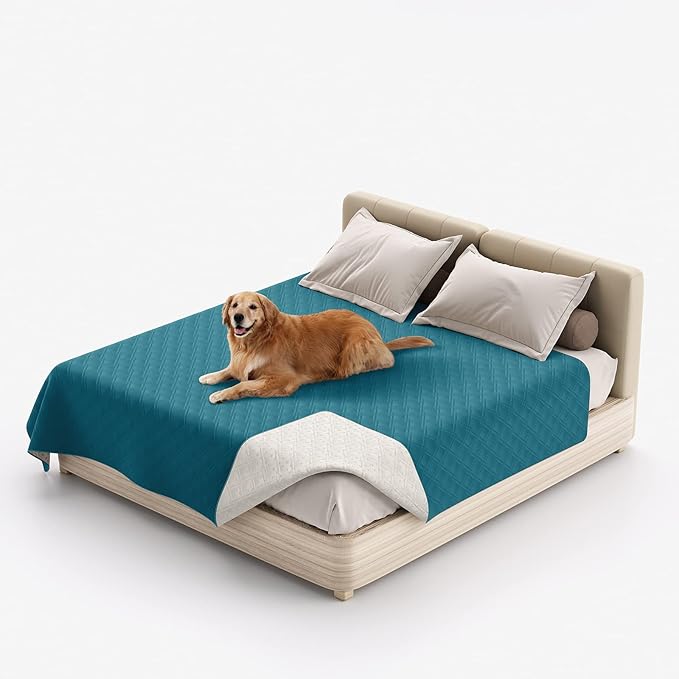 Waterproof Dog Bed Covers for Couch Protection, Water-Resistant Soft Dog Pet Blanket Anti-Slip Dog Blanket for Bed, for Furniture Bed Couch Sofa (Deep Blue,82x82inch)
