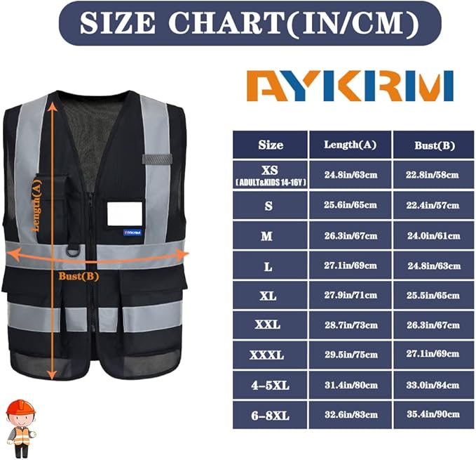 A-SAFETY High Visibility Reflective Safety Vest Customize Logo (XS-8XL)