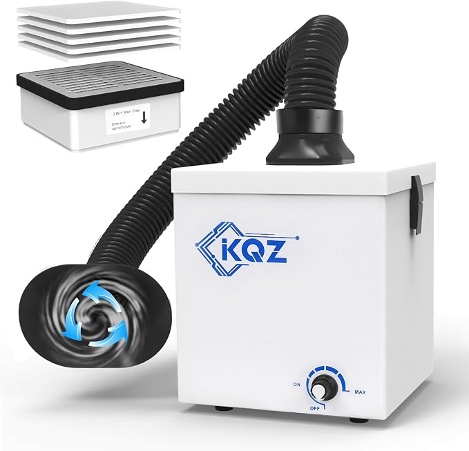 KQZ-W1 Solder Fume Extractor, 168m³/h Strong Suction Smoke Extractor, 5*Thick