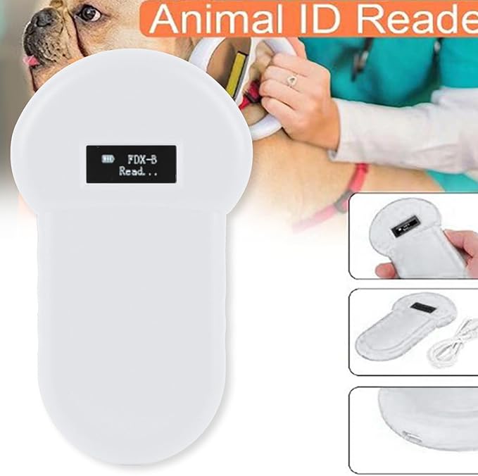 Pet Chip Scanner 134.2kHz High Sensitivity Portable Chip Reader for Counterfeiting Proof of Items Dogs and Cats