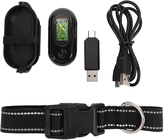 Cat Camera Collar, Pet Collar Camera with Memory Card, HD 1080P Wire Less Dog Tracker Camera Adjustable Mini Action Camera for Video Records (32GB)