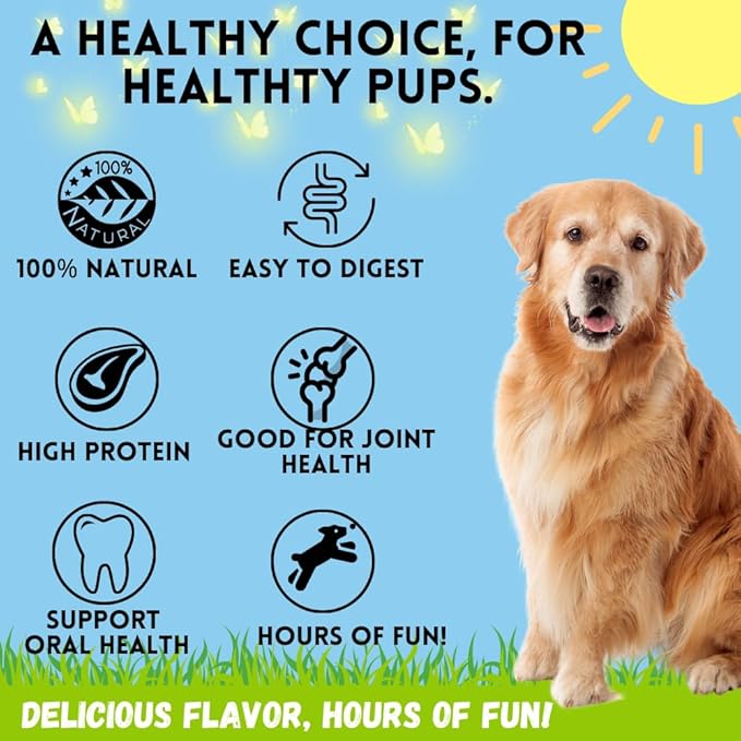 BULLYSTICKS & MORE 6 Inch Beef Collagen Braids for Dogs (8 Count) - Bones for Dogs - Dog Parents Choice - No Hide Beef Cheek Rolls
