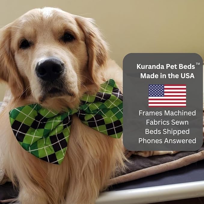 Kuranda Chewproof Elevated Pet Bed - Silver Aluminum - 40" x 25" - Sunsure Textilene - Birch