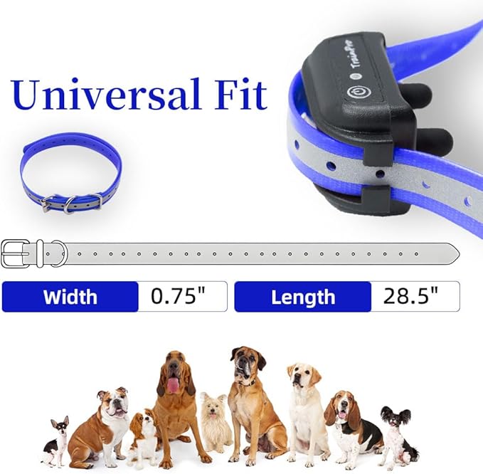 Universal 27 ½” X ¾” Replacement Band Strap for Dog Training Collar - Adjustable Waterproof TPU for Remote E-Collar, Static/Vibration Shock Trainer, Fits Most Bark Control & Obedience Devices