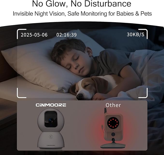 5G Security Camera Indoor 3-Pack, No-Monthly-Fee AI Tracking Facial Recognition, 3K Pet/Dog Camera with Speaker/Phone App, PTZ WiFi Baby Monitor Cameras for Home Security, 0-Glow Night Vision
