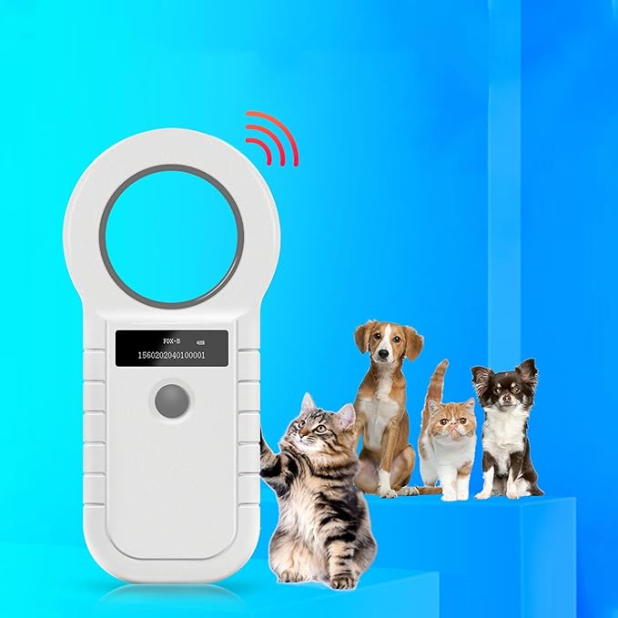 Pet Microchip Reader 134.2k Dual Frequency Portable Pet Chip Scanner Rechargeable Animal Tag Scanner for Pet Shops