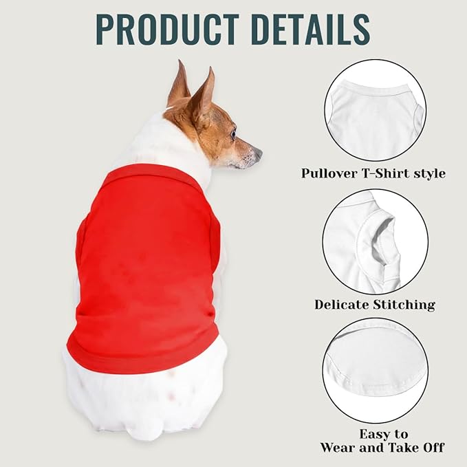 Customized Dog Shirt Custom Pet Clothes T Shirts for Small to Large Dogs Design Image Logo Text Outfits for Puppy Cat Personalized Breathable Sleeveless Pullover Red, 4XL