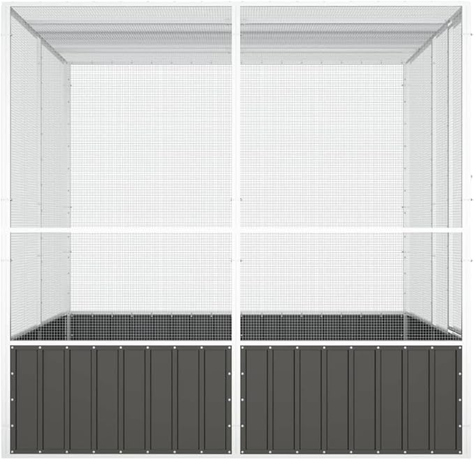 Tidyard Large Bird Cage, Galvanized Steel Anthracite Outdoor Aviary for Budgies, Parrots, Pigeons