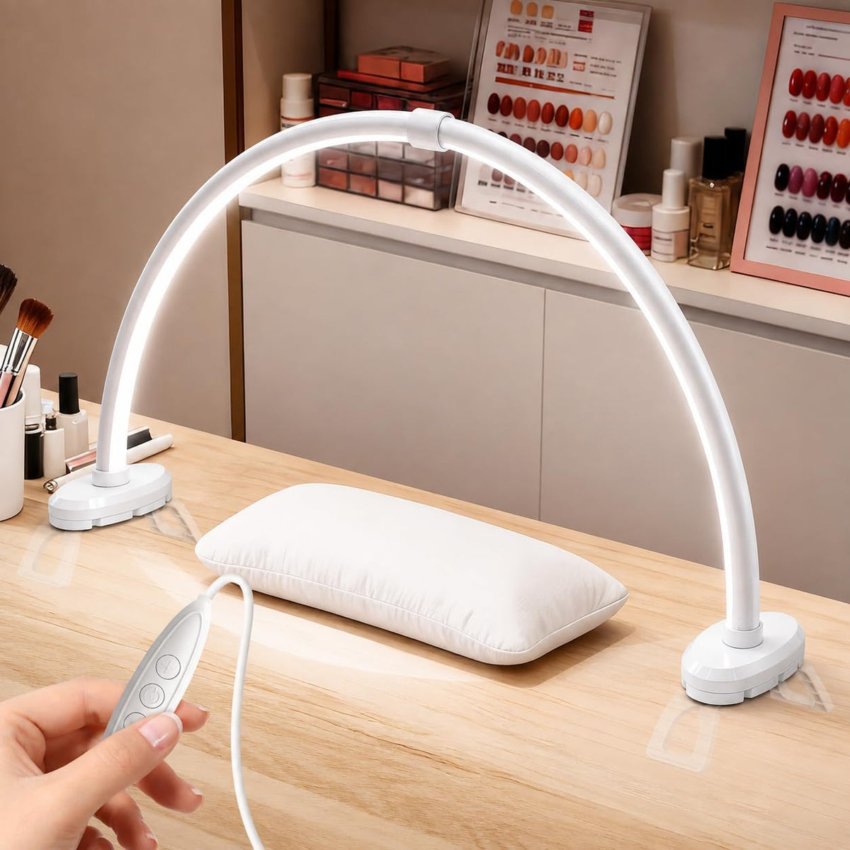 Yokilly Half Moon Light for Nail Desk: 23" Detachable Nail Light for Desk