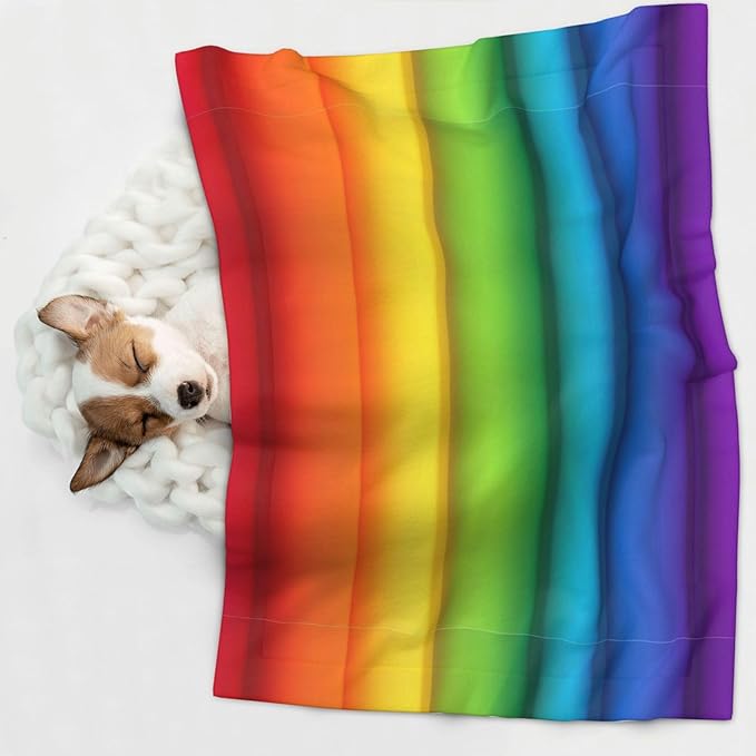 Double Sided Pet Throw for Dogs Who Shed, Colorful, Reversible Blanket with Nubby Dot Side Catches Loose Fur for Easier Furniture Cleanup