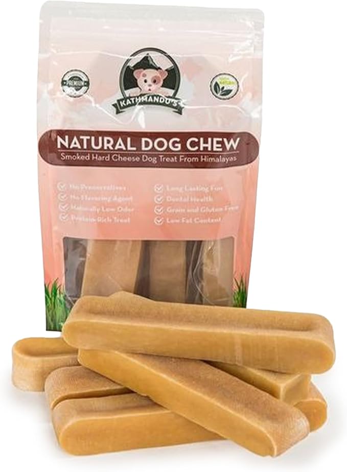 Authentic Himalayan Yak Cheese for Dogs - XLarge (Pack of 6) - Sourced from Pristine Himalayan Foothill, Rawhide-Free, NO preservatives