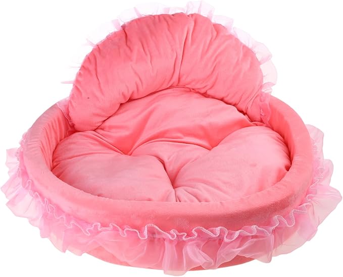 Dog Bed Stylish Lace Princess Nest for Small Puppy Kitten Ribbon Bowknot Princess Pet Bed with Detachable Cushion Pet Furniture