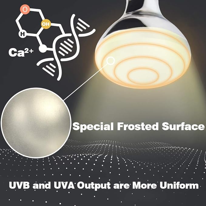 LUCKY HERP 125 Watt UVA+UVB Vapor Heat Lamp Bulb, High Intensity Self-Ballasted Heat Basking Lamp/Bulb/Light for Reptile and Amphibian, Sun Lamp for Bearded Dragon Lizard Turtle
