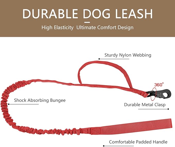 DAGANXI Tactical Dog Collar, Adjustable Military Training Nylon Dog Collar with Control Handle and Heavy Metal Buckle for Medium and Large Dogs, with Patches and Airtags Case (Red-Set, M)