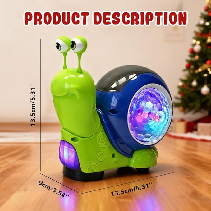 Luminous Electric Snail Toy,Glowing and Music Playing Crawling Snail Toys,Christmas Interactive Gifts for Dogs Cats (Light Brown/1pcs)