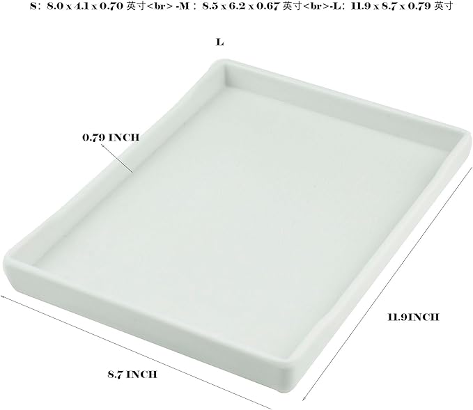 OMEM Reptile Bowl Large Food and Water Dish Enough Space Also Fit for Bath Simulated Wood Grain Surface (M, White)
