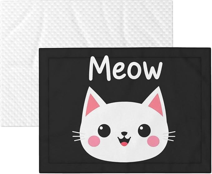Cat Meow Print Soft Plush Pet Blanket, Washable Dog Blanket, Cat Fleece Throw, Puppy Bed Crate Mat & Sofa Couch Protector - Large