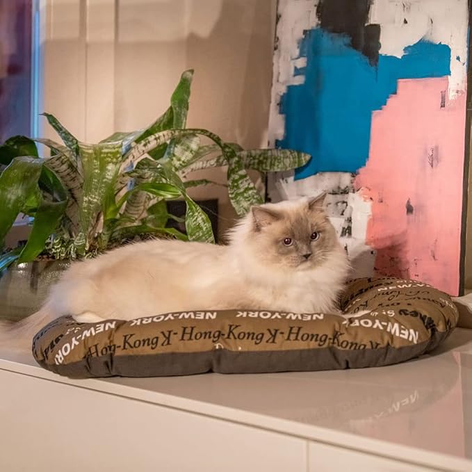 Ferplast Cat Bed, Dog Bed Washable Pet Mat Cushion in Cotton with Soft Padding, 55 x 36 cm. Brown