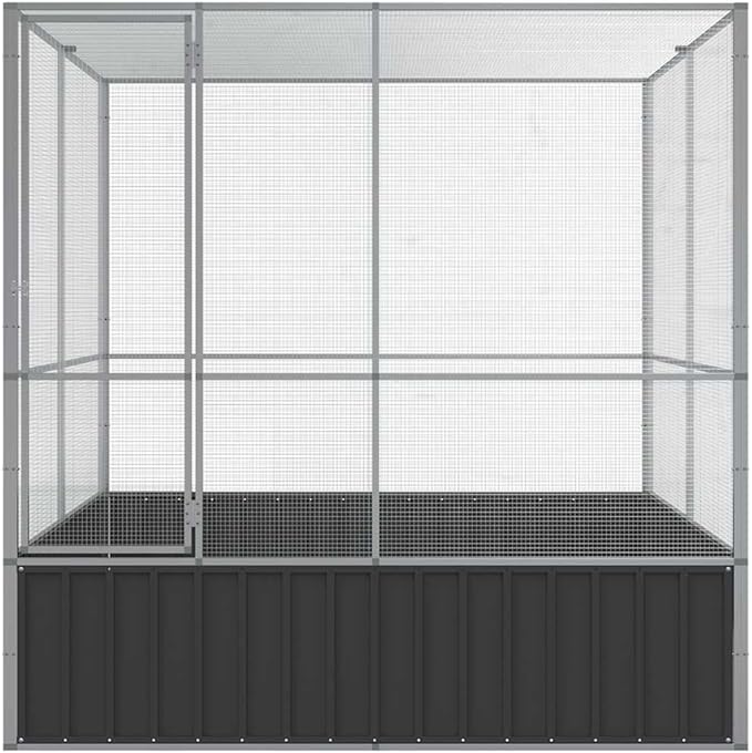 Steel Aviary, Large Bird Cage with Lockable Door, Aviary Spacious and Versatile Cage Ideal for Parakeets, Parrots, Lovebirds, Cockatiels, Pigeons, 83.1"x81.5"x83.5",-273